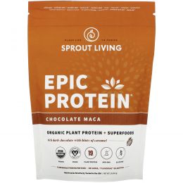 Sprout Living, Протеин Epic Protein, шоколад мака, 1 фунт (454 г)