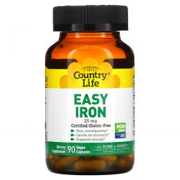 Country Life, Easy Iron, 25 мг, 90 вегетарианских капсул