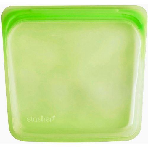 Stasher, Reusable Silicone Food Bag, Sandwich Size Medium, Lime, 15 fl oz (450 ml)