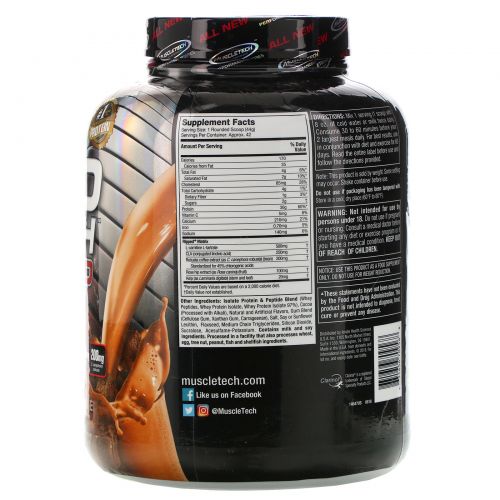 Muscletech, Nitro Tech Ripped + формула для снижения веса, со вкусом шоколадной помадки, 4,00 фунта (1,81 кг)