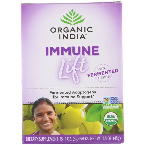 Organic India, Immune Lift, Fermented Adaptogens, 15 Packs, 0.1 oz (3 g) Each