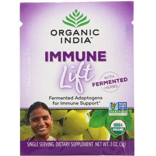 Organic India, Immune Lift, Fermented Adaptogens, 15 Packs, 0.1 oz (3 g) Each