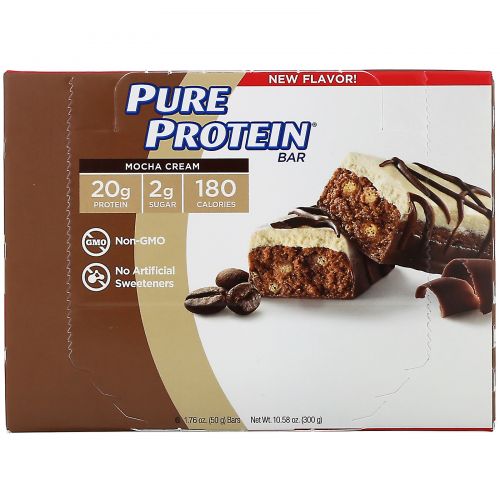 Pure Protein, Батончик с кофейным кремом, 6 батончиков, 50 г (1,76 унций) каждый