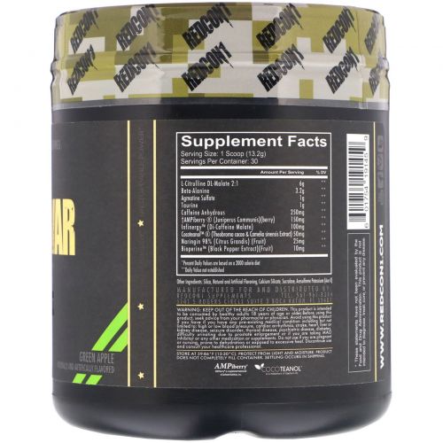 Redcon1, Total War, Preworkout, Green Apple, 13.93 oz (394.89 g)