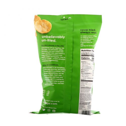 Popchips, Картофельный чипсы, сметана и лук, 5 унций (142 г)