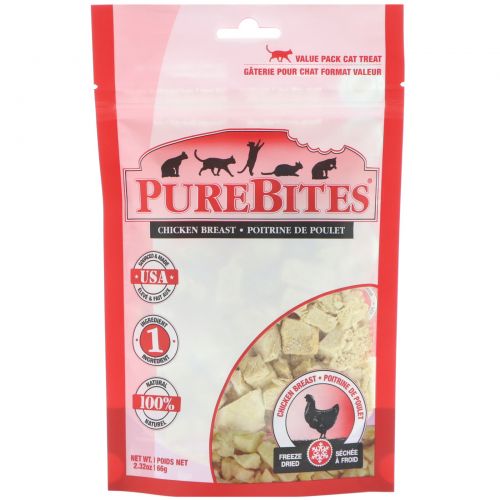 Pure Bites, Freeze Dried, Cat Treats, Chicken Breast , 2.32 oz (66 g)