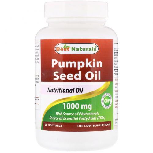 Best Naturals, Pumpkin Seed Oil, 1000 mg,  90 Softgels