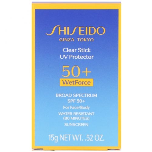 Shiseido, Clear Stick, UV Protector, WetForce, SPF 50+, .52 oz (15 g)