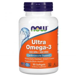 Now Foods, Ultra Omega-3, 500 EPA/250 DHA, 90 Softgels