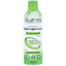 Aurora Nutrascience, Mega-Liposomal R-Alpha Lipoic Acid, органический фруктовый вкус, 750 мг, 480 мл (16 жидк. унций)