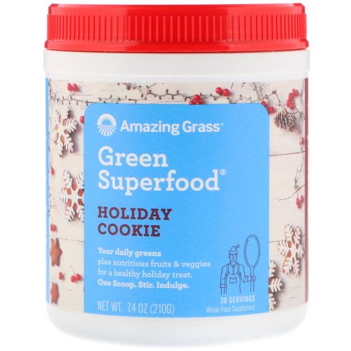 Amazing Grass, Green Superfood, Holiday Cookie, 7.4 oz (210 g)