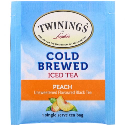 Twinings, Чай со вкусом персика для приготовления холодного чая, 20 пакетиков, 1.41 унций (40 г)