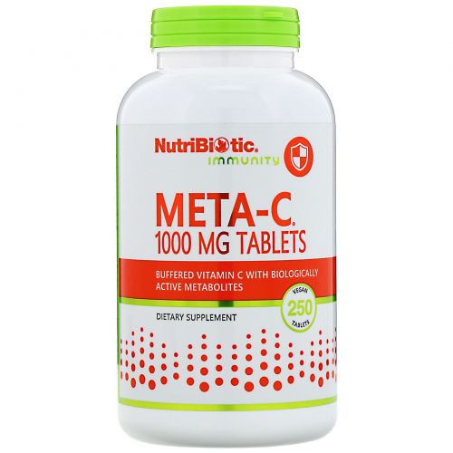 NutriBiotic, Meta-C, 1000 мг, 250 веганских таблеток