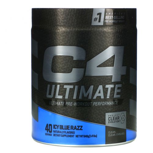 Cellucor, C4 Ultimate Pre-Workout Performance, Icy Blue Razz, 1.41 lbs ( 640 g)