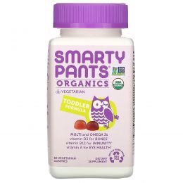 SmartyPants, Органический продукт, Полноценные витамины для малышей, 60 вегетарианских жевательных таблеток