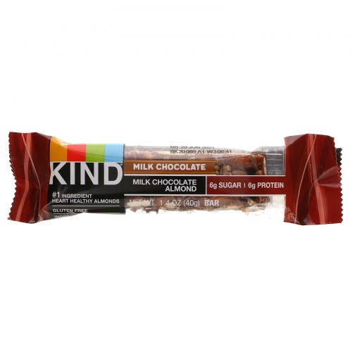 KIND Bars, Milk Chocolate,  Almond, 12 Bars, 1.4 oz (40 g) Each