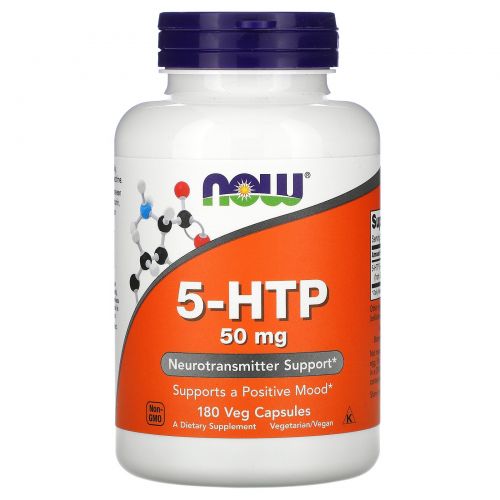 Now Foods, 5-HTP, 50 мг, 180 капсул
