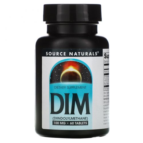 Source Naturals, ДИМ, (Дииндолилметан), 100 мг, 60 таблеток