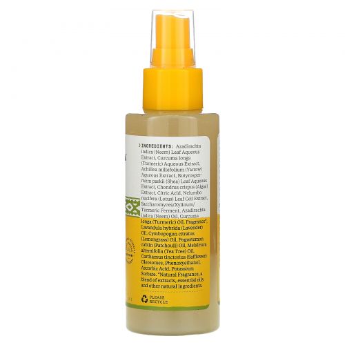 Alaffia, Neem Turmeric Facial Mist with Yarrow & Lotus, 3.4 fl oz (100 ml)