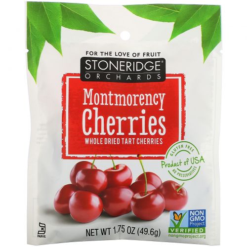 Stoneridge Orchards, Montmorency Cherries, Whole Dried Tart Cherries, 1.75 oz(49.6 g)