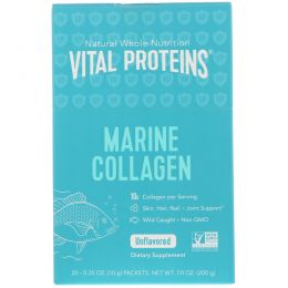 Vital Proteins, Морской коллаген из дикой рыбы, без ароматизаторов, 20 отдельных пакетиков по (10 г)