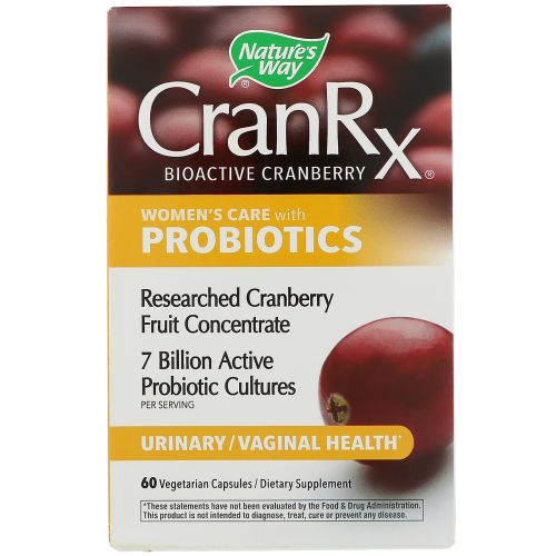 Nature's Way, CranRx, Специально для женщин, с пробиотиками, 60 вегетарианских капсул