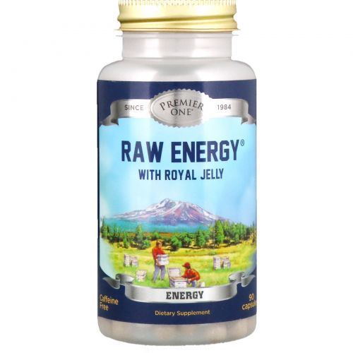 Premier One, Raw Energy с маточным молочком, 90 капсул