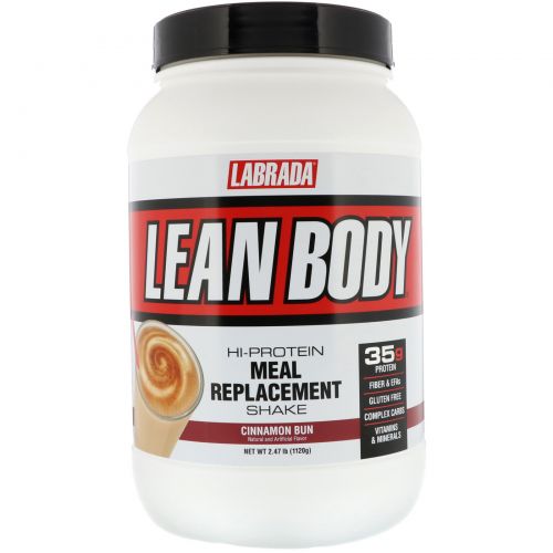 Labrada Nutrition, Lean Body, Hi-Protein Meal Replacement Shake, Cinnamon Bun, 2.47 lbs (1120 g)