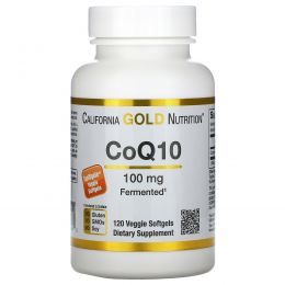 California Gold Nutrition, Коэнзим Q10, полученный с использованием процесса натурального брожения, 100 мг, 120 овощных капсул
