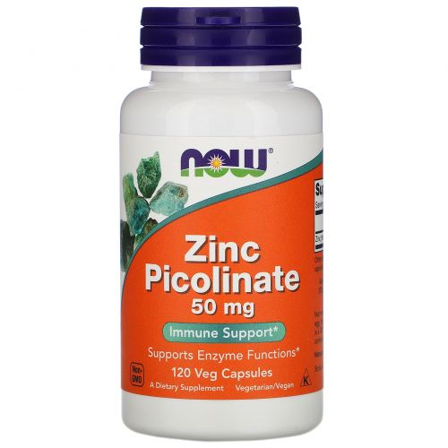 Now Foods, Цинк пиколинат (Zinc Picolinate), 50 мг, 120 капсул