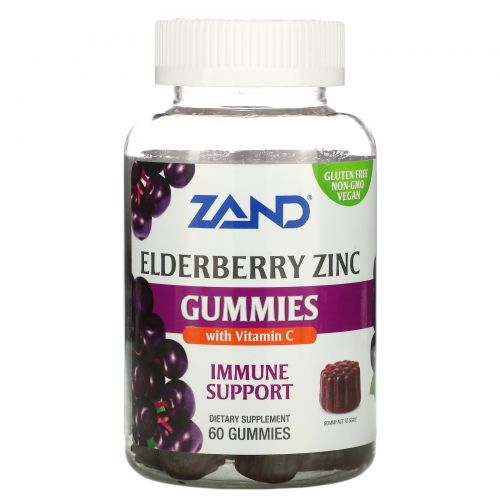 Zand, Жевательные таблетки с бузиной, цинком и витамином С, 60 жевательных таблеток