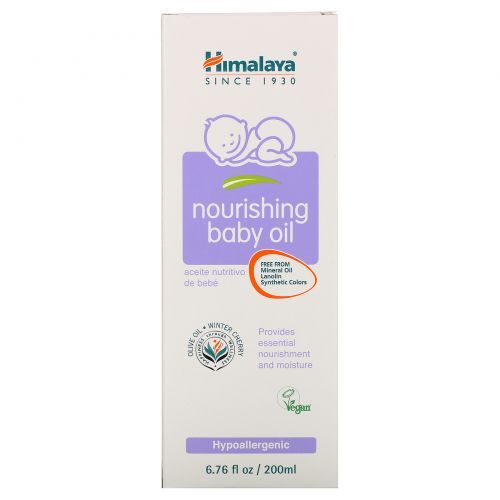 Himalaya Herbal Healthcare, Питательное Детское Масло, Оливковое Масло и Зимняя Вшня, 6,76 жидких унций (200 мл)