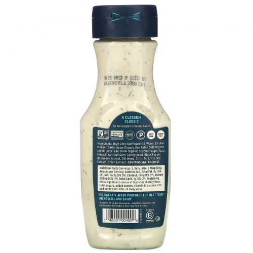 Sir Kensington's, Classic Ranch, 9 fl oz (266 ml)