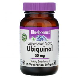 Bluebonnet Nutrition, Ubiquinol, активный на клеточном уровне коэнзим Q10, 50 мг, 60 вегетарианских капсул