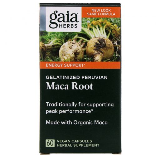 Gaia Herbs, Корень маки, 60 растительных капсул