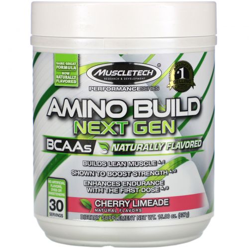 Muscletech, Amino Build Next Gen BCAAs , Cherry Limeade, 15.06 oz (427 g)