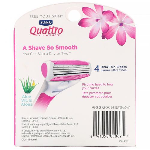 Schick, Quattro For Women, 6 сменных кассет