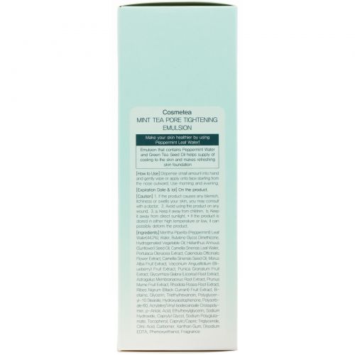 Cosmetea, Mint Tea Pore Tightening Emulsion, 5.29 fl oz (150 ml)