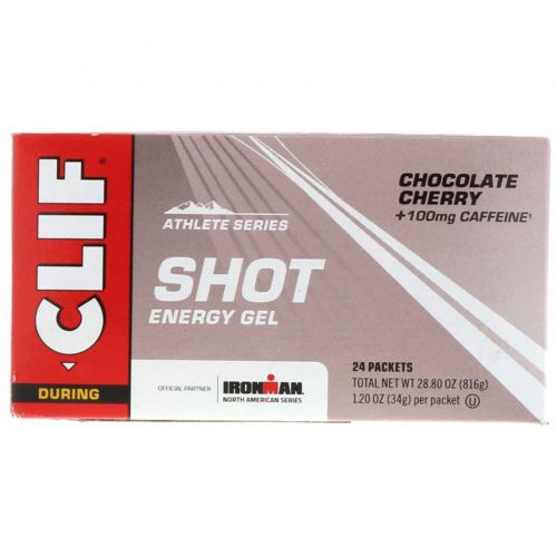 Clif Bar, Энергетический гель Shot Turbo, шоколадная вишня + кофеин, 24 пакетика, по 1,2 унции (34 г) каждый