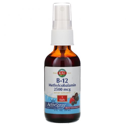 KAL, B-12 Methylcobalamin, Berry, 2500 mcg, 2 fl oz (59 ml)