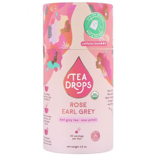 Tea Drops, Rose Earl Grey, 3.2 oz