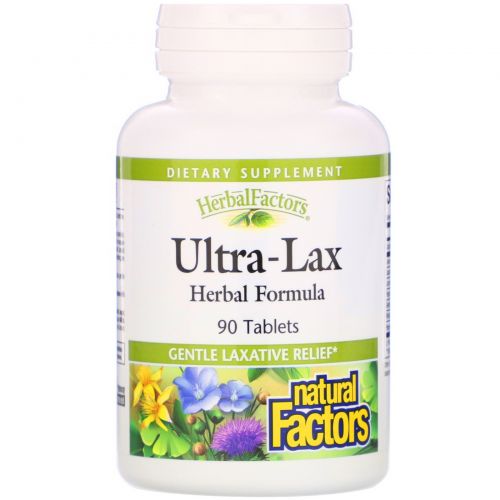 Natural Factors, Ultra-Lax, Травяная Формула 90 таблеток