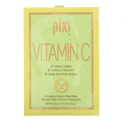 Pixi Beauty, Vitamin C, Energizing Infusion Sheet Mask, 3 Sheet Masks, 0.8 oz (23 g) Each