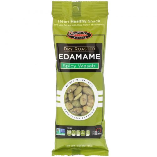 Seapoint Farms, Dry Roasted Edamame, Spicy Wasabi, 12 Packs, 1.58 oz (45 g) Each