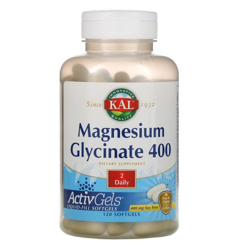 KAL, Magnesium Glycinate 400, 120 Softgels