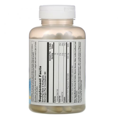 KAL, Magnesium Glycinate 400, 120 Softgels