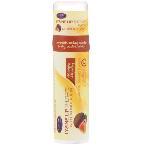 Life-flo, Lysine Lip Therape with Monolaurin, Natural Mango Flavor, 0.25 oz (7 g)