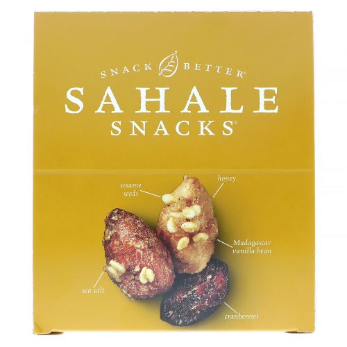 Sahale Snacks, Глазированная смесь, миндаль в меде, 9 пакетиков, 1,5 унции (42,5 г) каждый