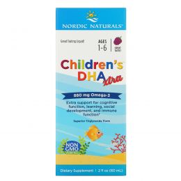 Nordic Naturals, Children's DHA Xtra, Ягодный пунш, 2 ж. унц.(60 мл)