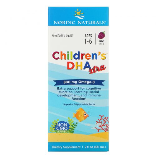 Nordic Naturals, Children's DHA Xtra, Ягодный пунш, 2 ж. унц.(60 мл)